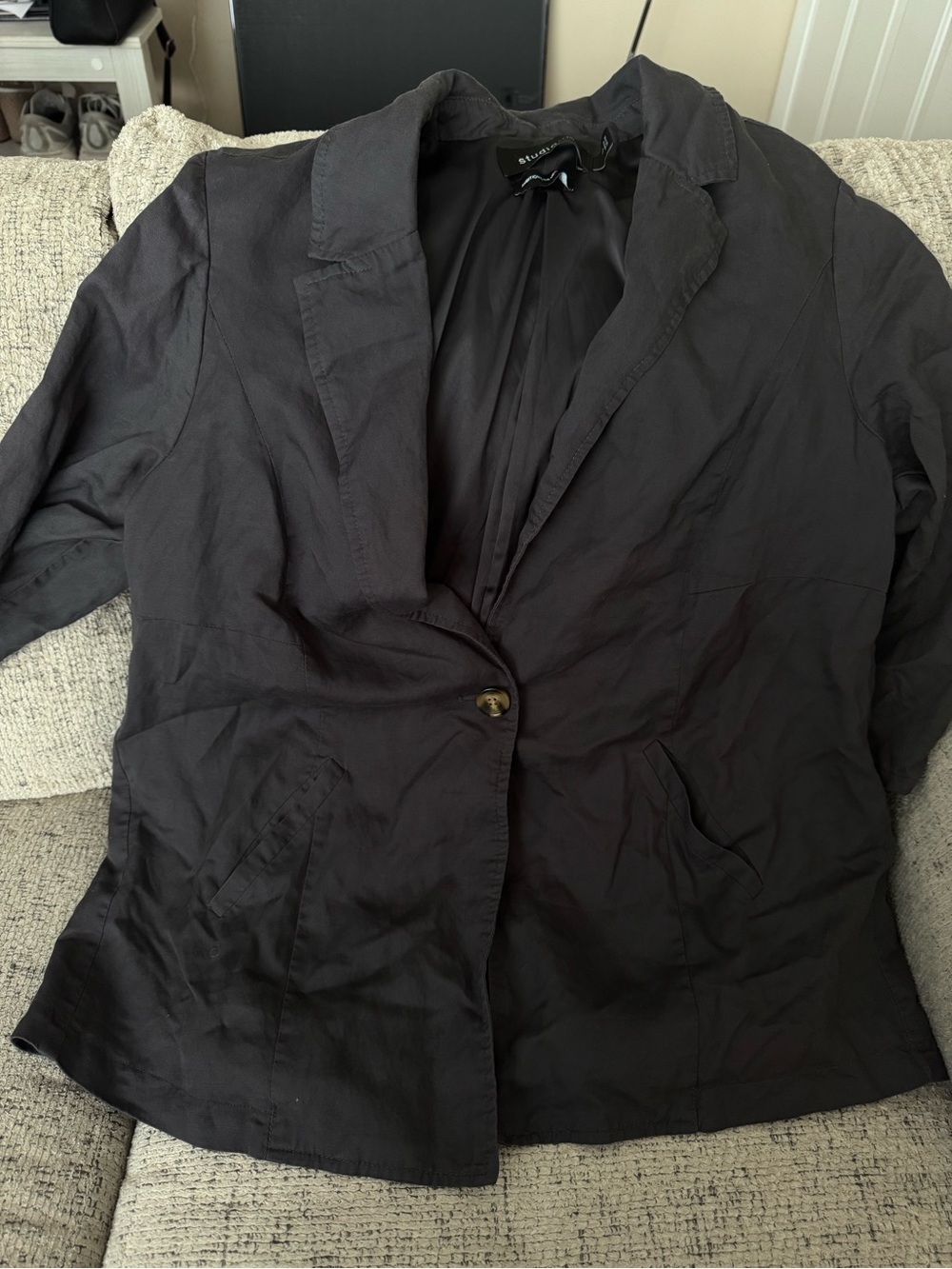 Torrid Black Single-Button 3/4 Sleeve Blazer